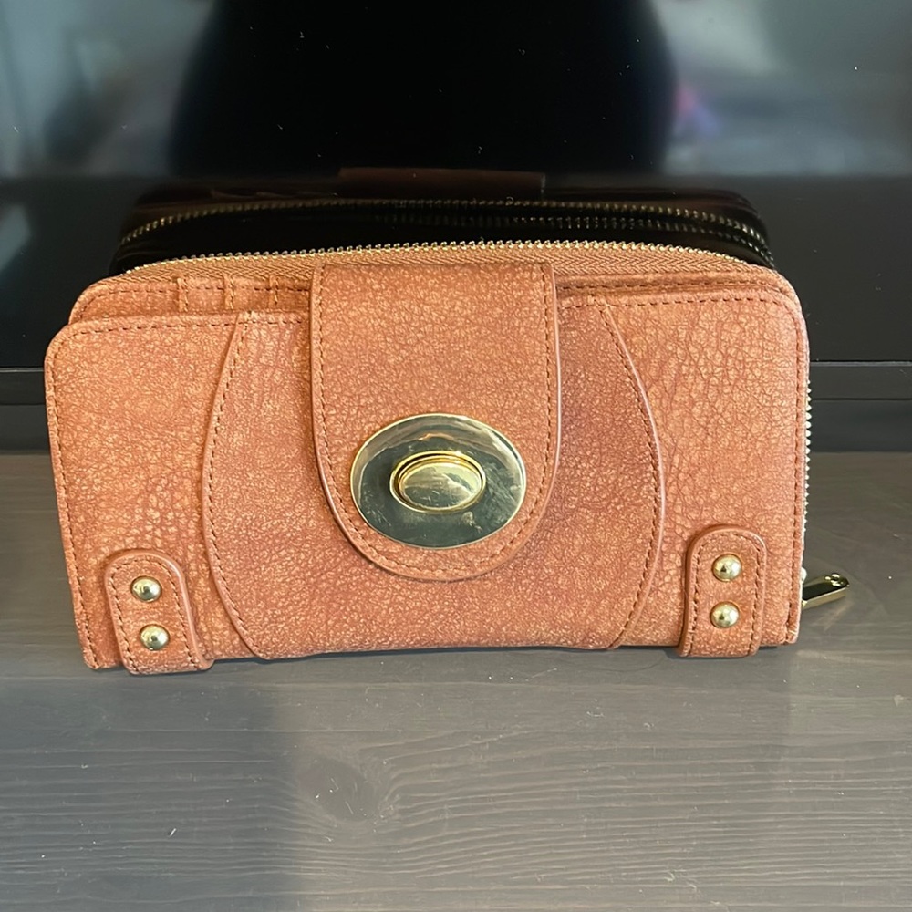 Brown suede wallet